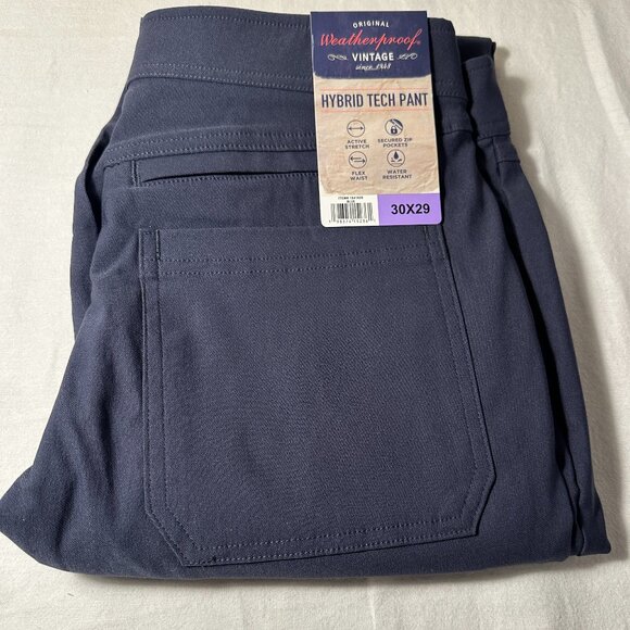 Weatherproof Vintage Men's Hybrid Tech Pant 30X29 Blue Stretch Water Resistant - Picture 1 of 12